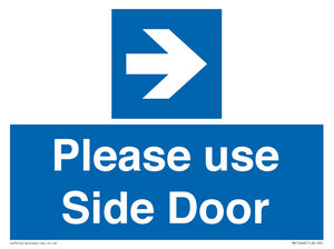 Please use Side Door (arrow Right) 